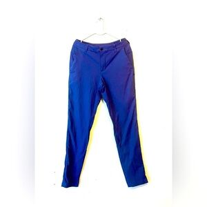 Lululemon Navy Nylon Straight Leg Pants sz 30 Pockets Button Zipper